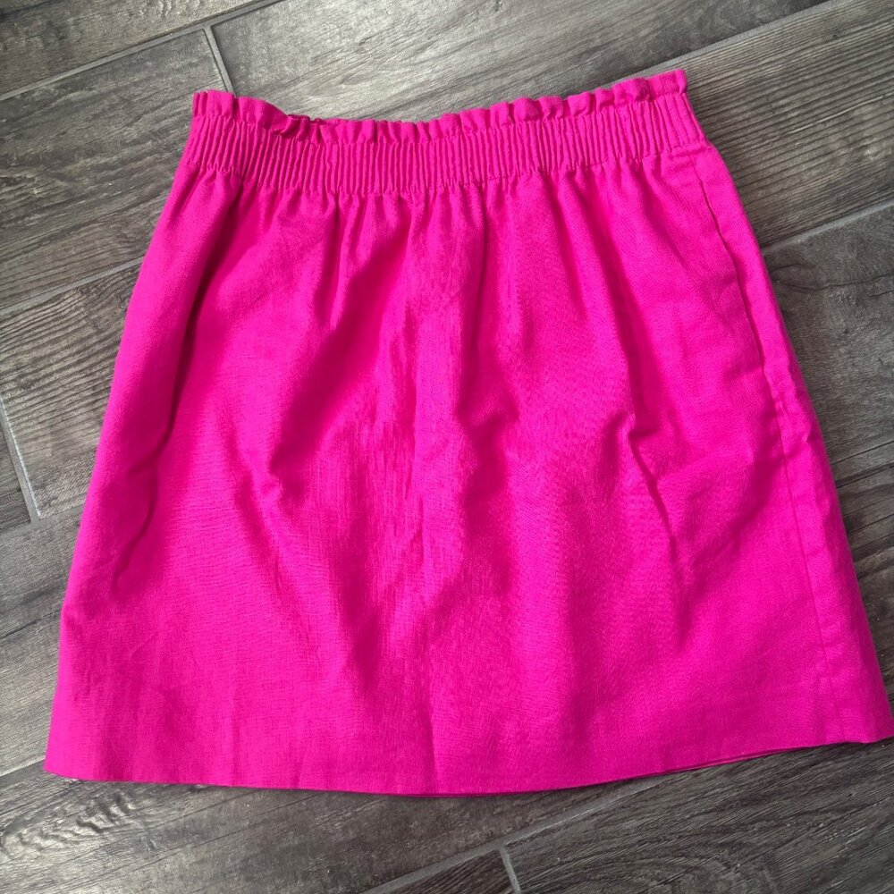 J Crew Factory Linen-cotton blend city skirt